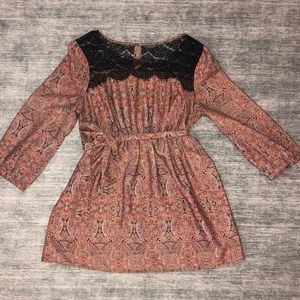 Motherhood Maternity burgundy and black lace top